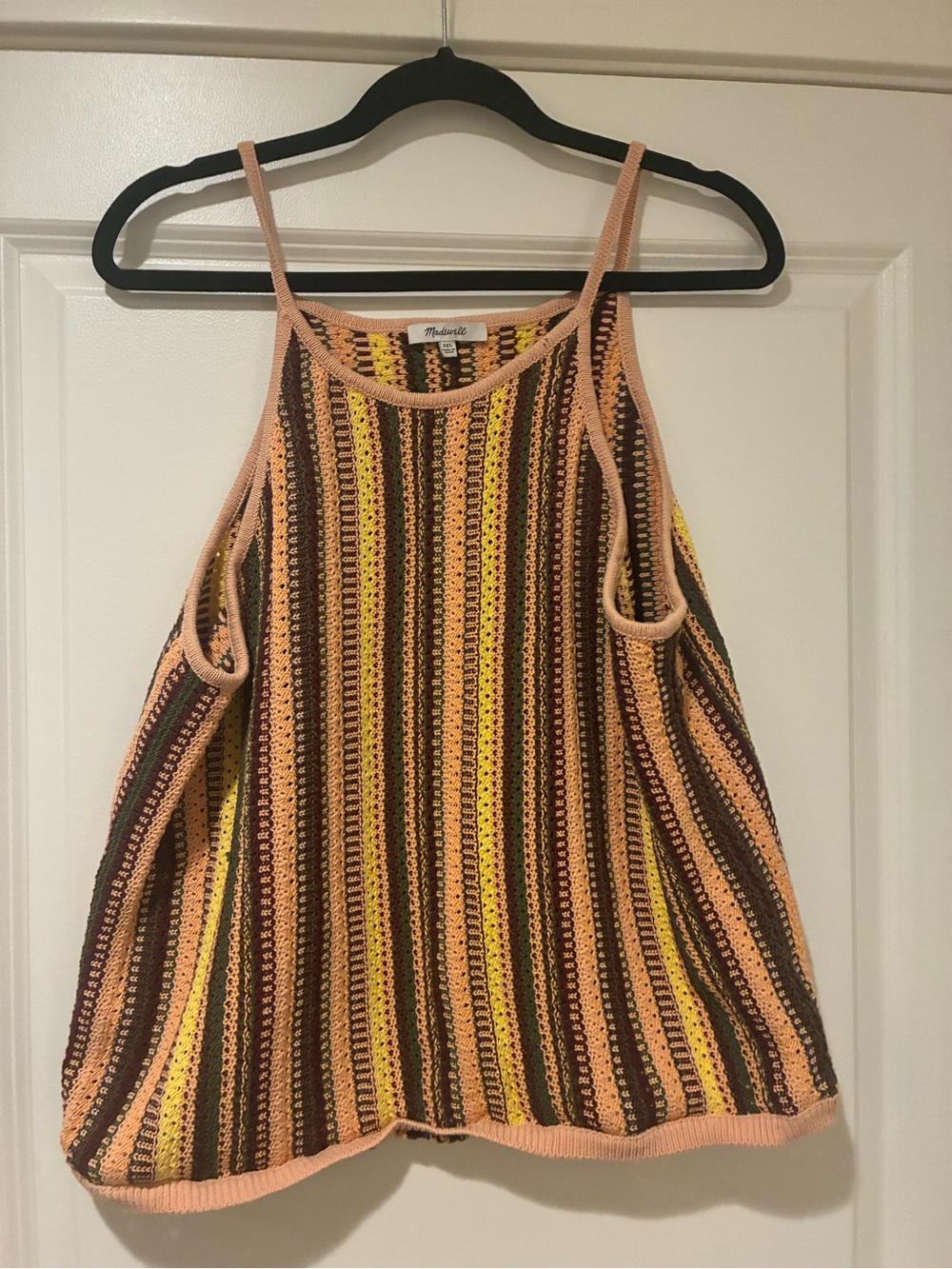Madewell Texture & Thread Tie-Shoulder Tank Top in Rainbow Crochet Rainbow